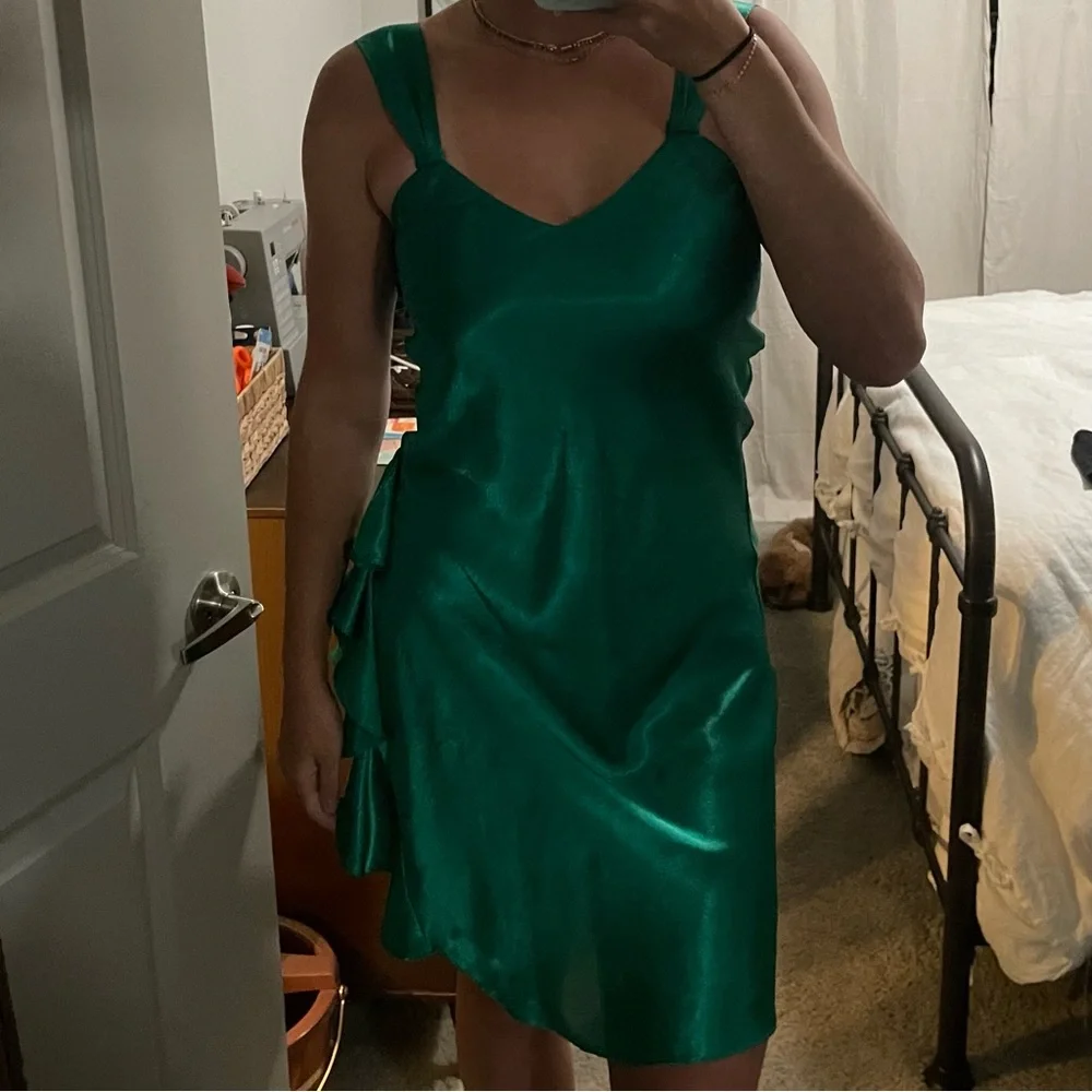 Victoria's Secret Vintage Gold Label Green Slip Dress - Picture 1 of 8